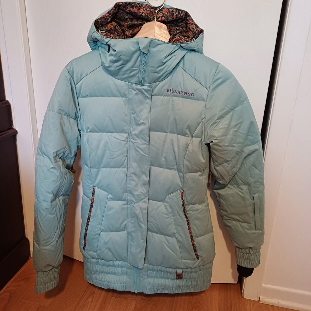 Gorgeous BILLABONG Light Turquoise Snowboard Skiing Winter Sport Jacket XSmall